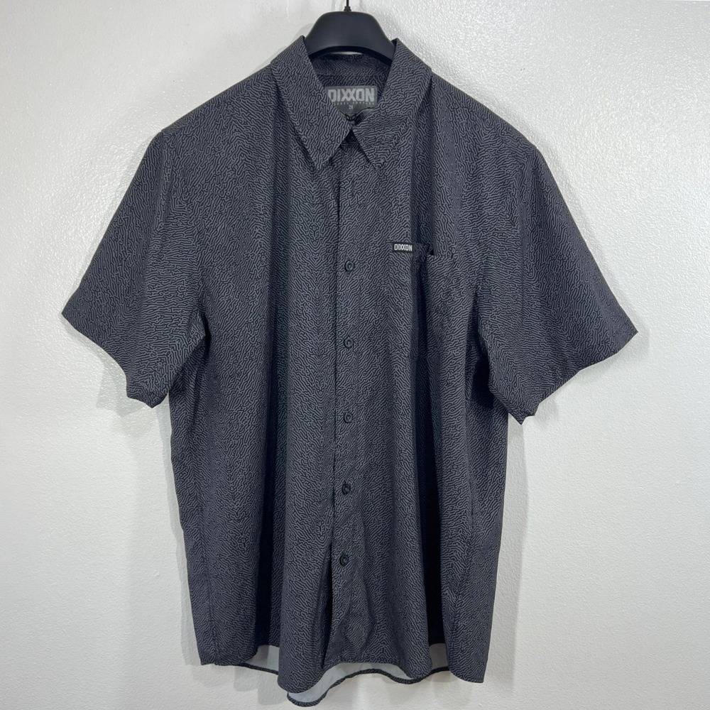 Dixxon Labyrinth Party Shirt Men's 2X D-Lite Grey Maze‎ Short Sleeve Button Up